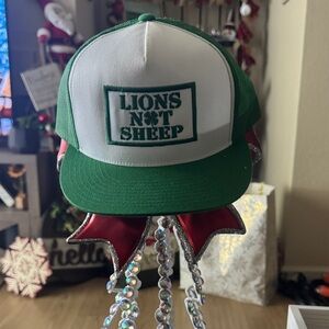 Lions Not Sheep Green and White Trucker Hat
